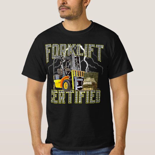 Retro Style Funny Gabelstapler Forklift Certi T-Shirt (Vorderseite)