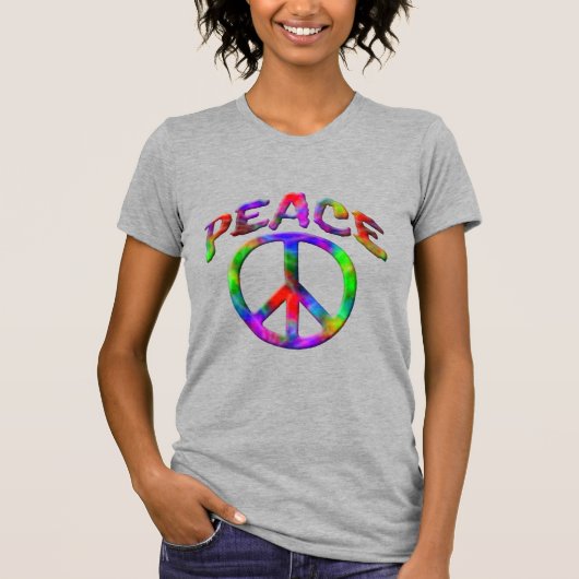 Retro Style Gefärbte Krawatte Peace Signature Shir T-Shirt (Vorderseite)