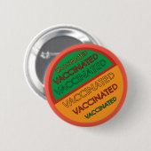 Retro Style geimpft (orangefarbener Hintergrund) Button (Vorne & Hinten)