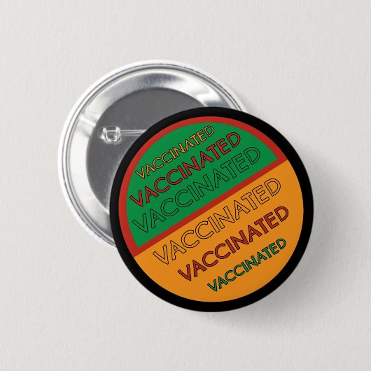 Retro Style geimpft (schwarzer Hintergrund) Button (Vorne & Hinten)