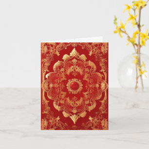 Retro Style Golden Red Karte