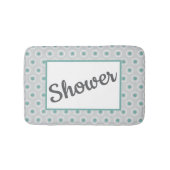 Retro-Style Gray Aqua Circle Pattern Customizable Badematte (Vorderseite)
