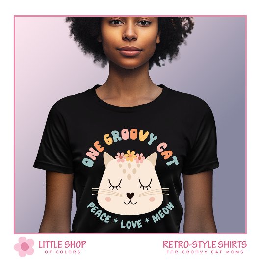 Retro Style Groovy Cat Personalisiert T-Shirt