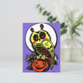 Retro Style Halloween Owl Postkarte (Stehend Vorderseite)