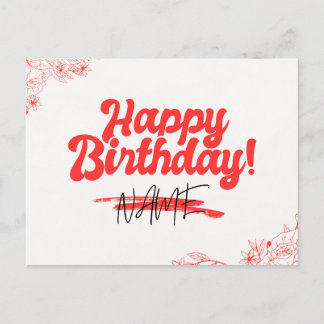 Retro Style Happy Birthday Card - Bold & Fun Desig Postkarte