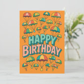 Retro Style Happy Birthday Design Geburtstagkarte (Stehend Vorderseite)