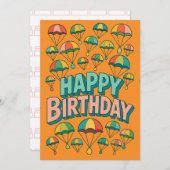 Retro Style Happy Birthday Design Geburtstagkarte (Vorne/Hinten)