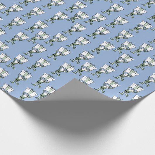 Retro Style Happy Elf Geschenkpapier (Ecke)