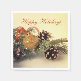 Retro Style Happy Holiday Dekorationen Papier Napk Serviette