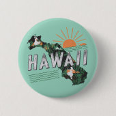 Retro Style Hawaii Island Silhouette Button (Vorderseite)