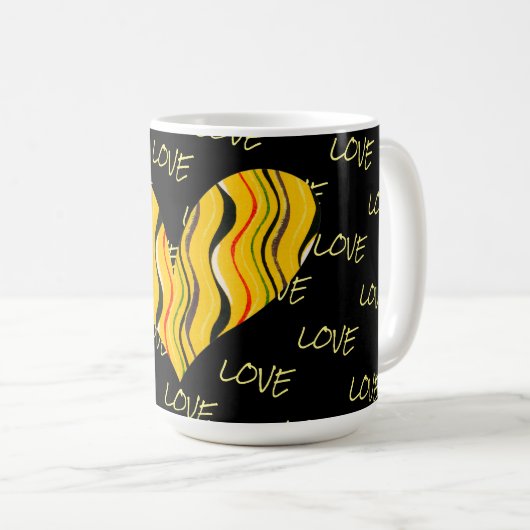 Retro Style Heart Liebe Tasse Cup (VorderseiteRechts)