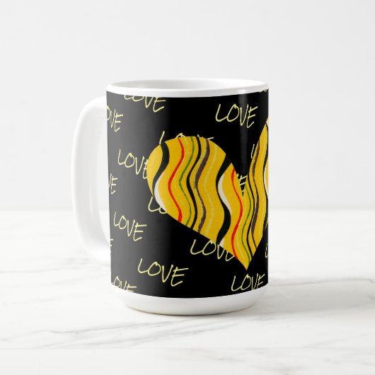 Retro Style Heart Liebe Tasse Cup (Vorderseite Links)