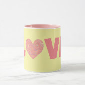 Retro Style Herz Liebe Rosa Tasse Cup (Zentrum)