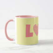 Retro Style Herz Liebe Rosa Tasse Cup (Links)
