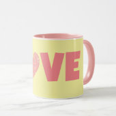 Retro Style Herz Liebe Rosa Tasse Cup (VorderseiteRechts)