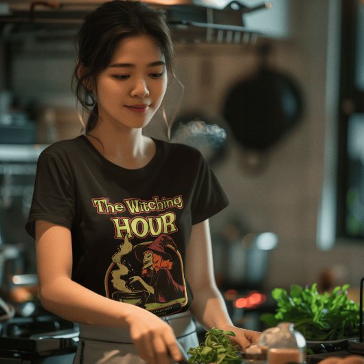 Retro-Style Hexe Darstellend Magic Spellbindung T-Shirt