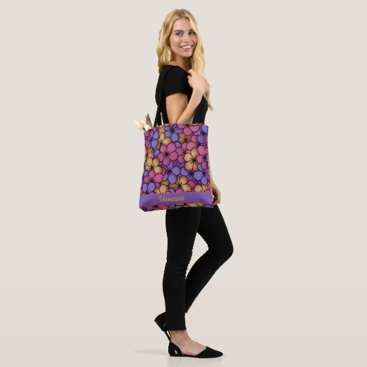 Retro Style Hippie-Blume Personalisiert Tasche (Am Model)