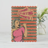 Retro Style Hochzeitsempfang Einladung (Stehend Vorderseite)