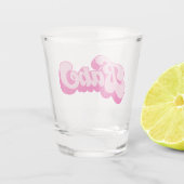 Retro Style Hot Pink Babe Junggeselinnen-Abschied Schnapsglas (Rückseite)