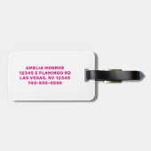 Retro Style Hot Pink Bride Bachelorette Wochenende Gepäckanhänger (Rückseite horizontal)