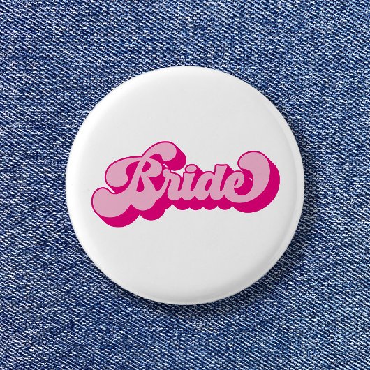 Retro Style Hot Pink Bridge Junggeselinnen-Abschie Button