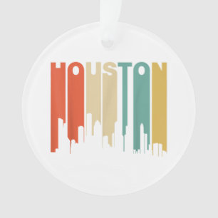 Retro-Style-Houston-Texas-Skyline aus den 1970er J Ornament