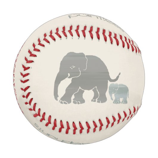 Retro Style Humorous Monogram Elephant Lover Baseball (Vorderseite Links)