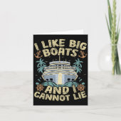 Retro Style I Like Big Boats And I Cannot Lie Crui Karte (Vorderseite)