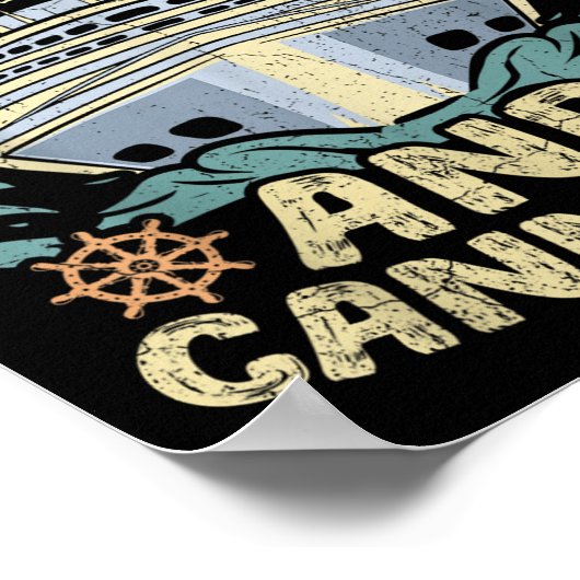 Retro Style I Like Big Boats And I Cannot Lie Crui Poster (Ecke)