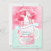 Retro Style Ice Creme Party, Geburtstag Einladung (Vorderseite)