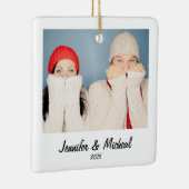 Retro Style Instant Foto Weihnachten Keramikornament (Rechts)