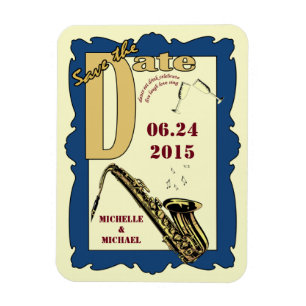 Retro Style Jazz Save the Date Magnet