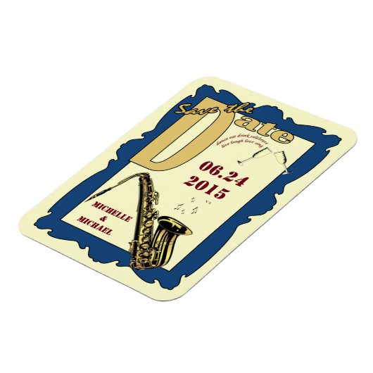 Retro Style Jazz Save the Date Magnet (Linke Seite)