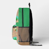 Retro Style Kitschy Camping Illustration Muster Bedruckter Rucksack (Rechts)