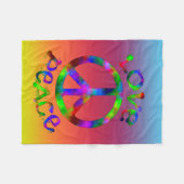 Retro Style Krawatte - Frieden und Liebe Fleecedecke (Vorderseite (Horizontal))