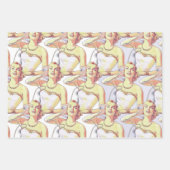 Retro Style Lady Geschenkpapier Set (Vorderseite 2)