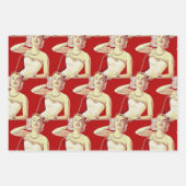 Retro Style Lady Geschenkpapier Set (Vorderseite 2)