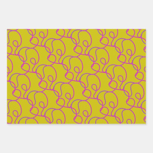 Retro Style Lady Geschenkpapier Set (Vorderseite)