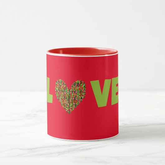 Retro Style LIEBE and Heart Tasse Cup (Zentrum)