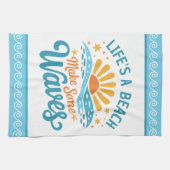 Retro Style Life’s a Beach Customizable Geschirrtuch (Horizontal)