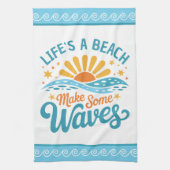 Retro Style Life’s a Beach Customizable Geschirrtuch (Vertikal)
