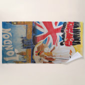 Retro Style London England Strandtuch (Vorderseite)