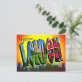 Retro Style London Postcard Postkarte (Stehend Vorderseite)