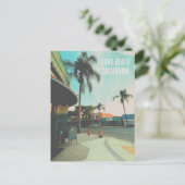 Retro Style Long Beach California Einladungspostkarte (Stehend Vorderseite)