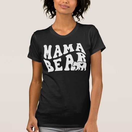 Retro Style Mama Bear, Mommy & Cub T - Shirt (Vorderseite)