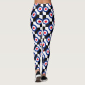 Retro Style Mod Roundels Schachbretter Decke auf Leggings (Rückseite)