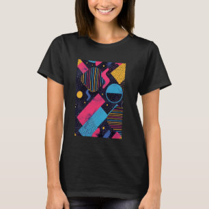 Retro Style Muster Art Synthwave 80er T-Shirt