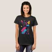 Retro Style Muster Art Synthwave 80er T-Shirt (Vorne ganz)
