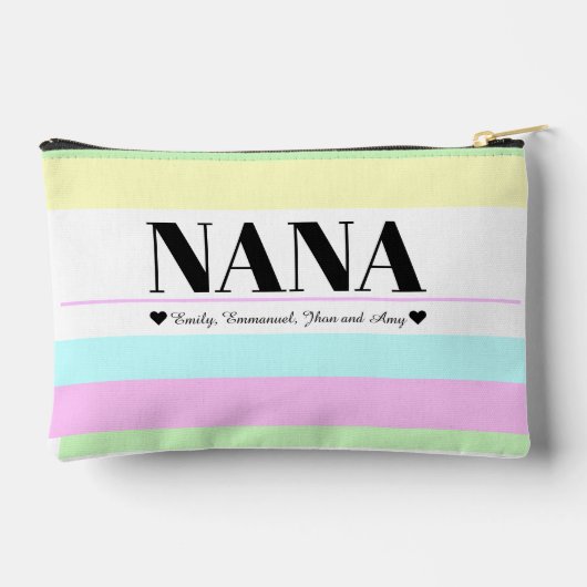 Retro Style Nana Script Großkindname Zubehörtasche (Rückseite)