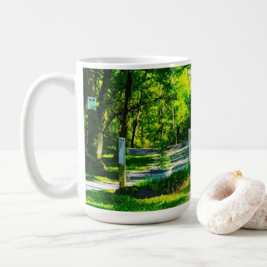 Retro Style Nature Picture-Tasse Kaffeetasse (Mit Donut)